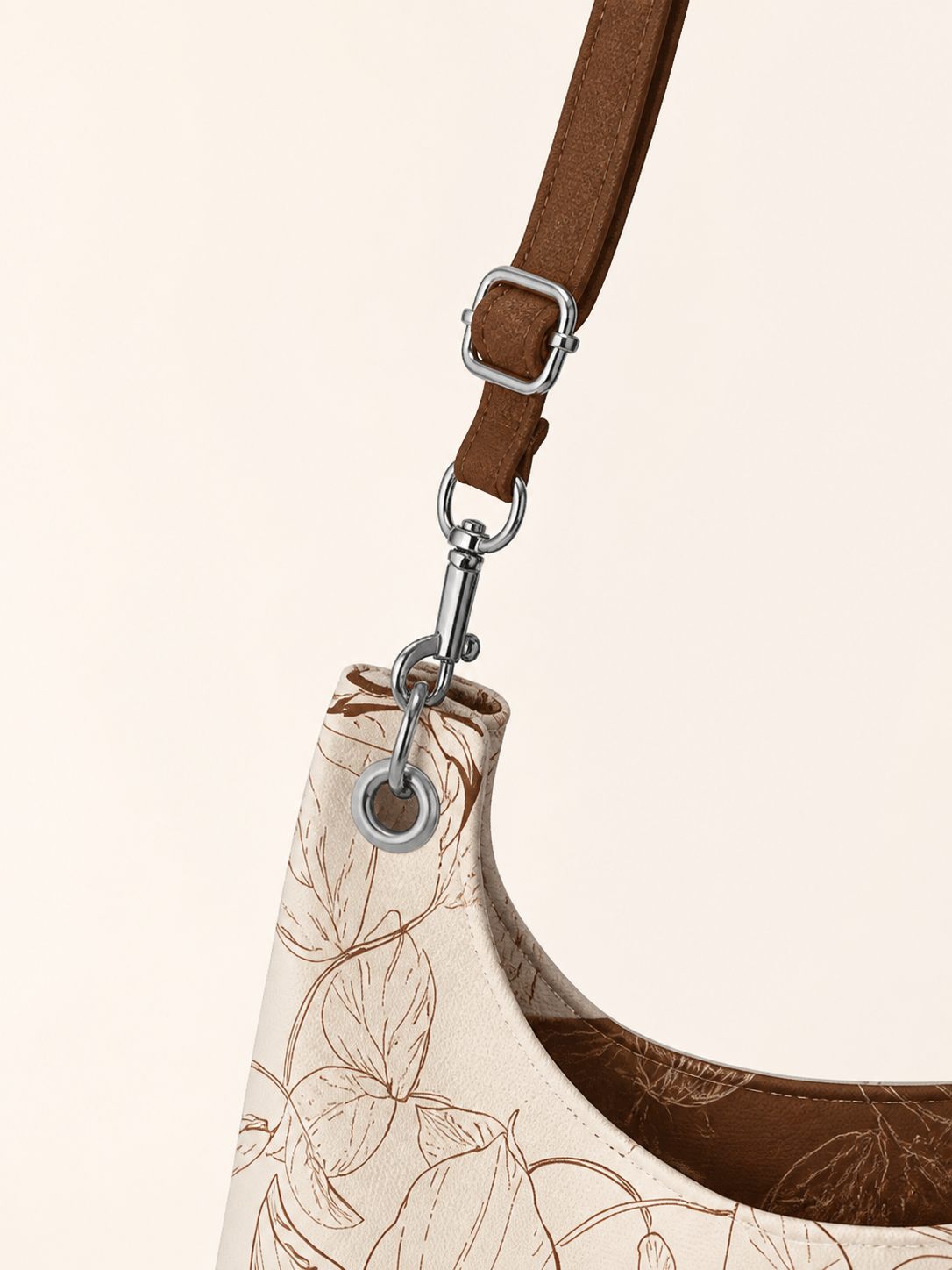 First Love Garden Canvas Shoulder Bag — hardware detail
