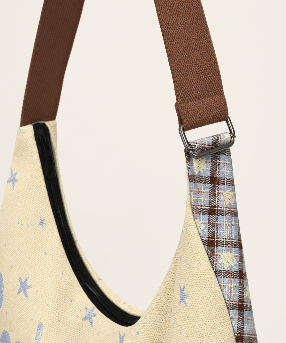 Goodnight Puppy Canvas Crossbody Bag — strap detail
