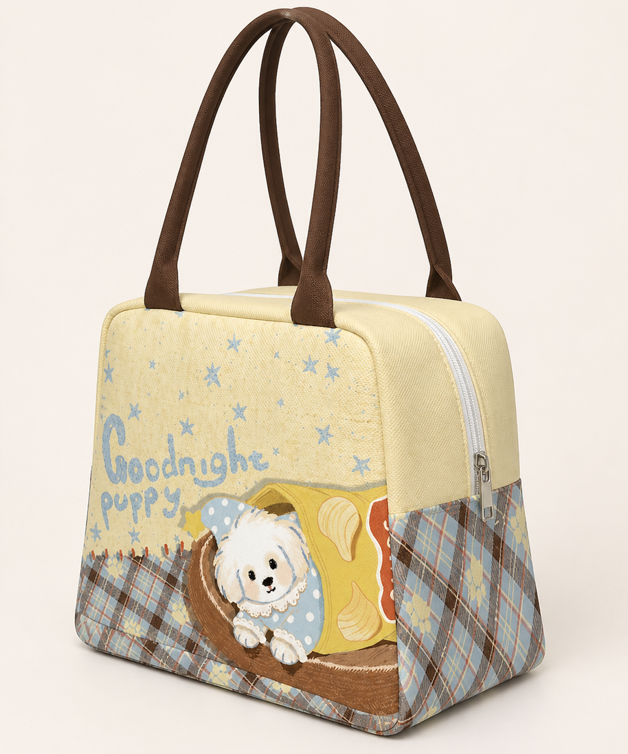 Goodnight Puppy Insulated Lunch Bag — back view