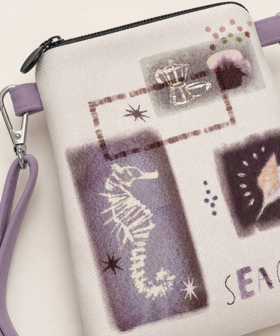 Island Coffee Canvas Phone Bag — canvas print detail