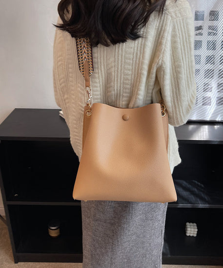 Léonore Vegan Leather Crossbody Bucket Bag