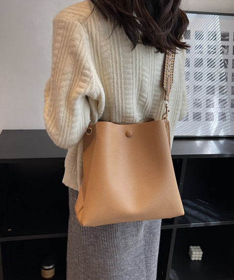 Léonore Vegan Leather Crossbody Bucket Bag