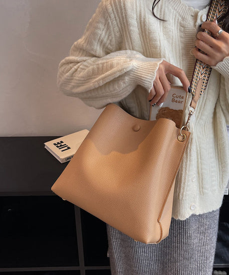 Léonore Vegan Leather Crossbody Bucket Bag