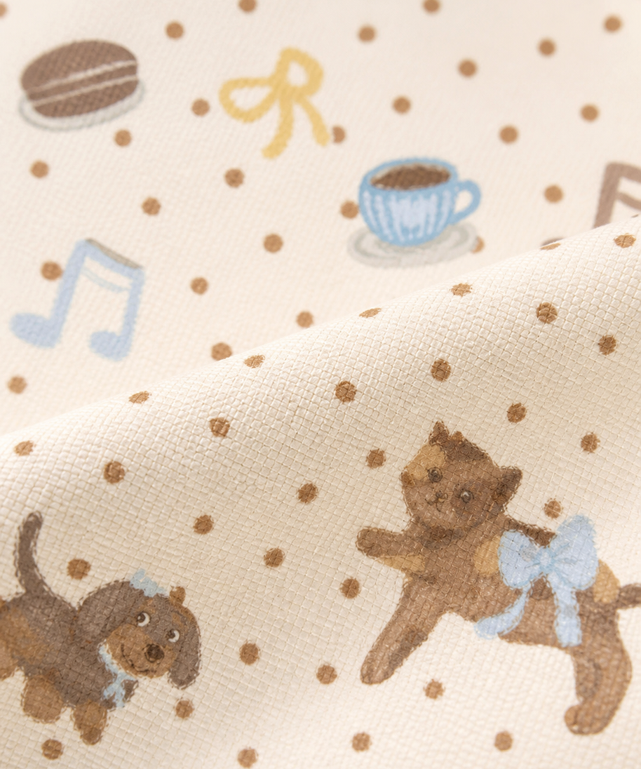 Latte Friends Canvas Shoulder Bag — canvas detail