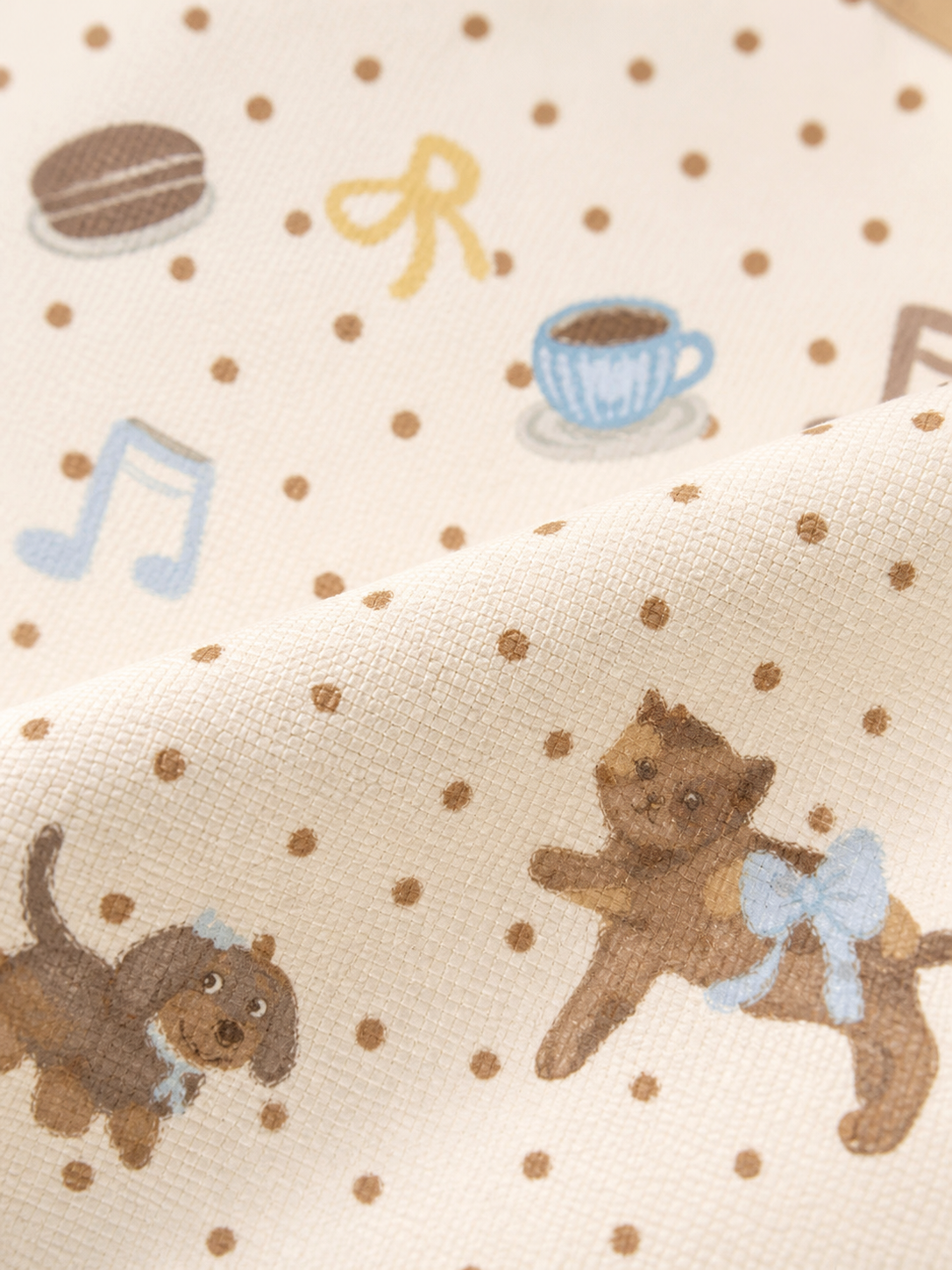 Latte Friends Canvas Shoulder Bag — canvas detail