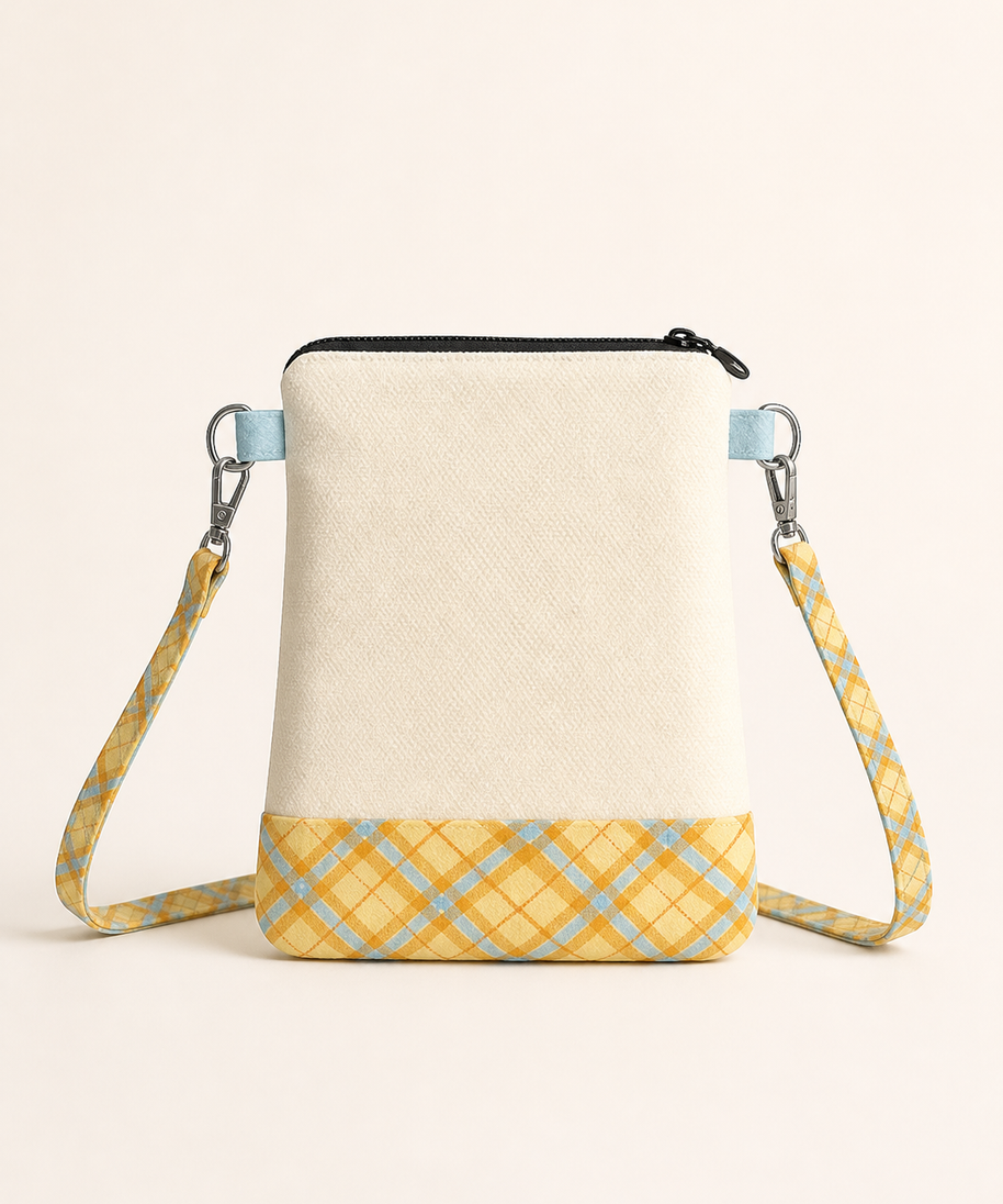 Lemon Kitten Canvas Phone Bag — back view