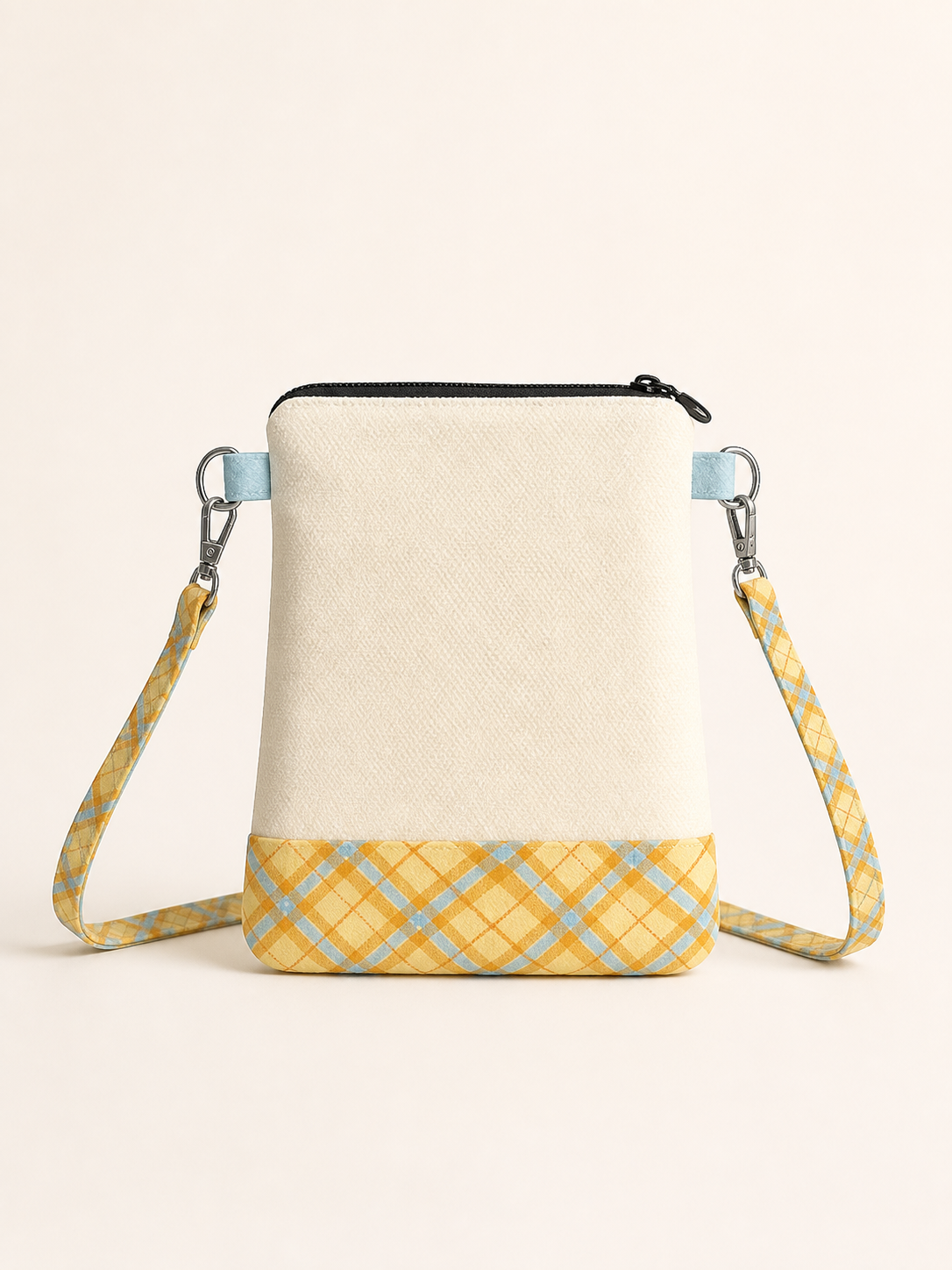 Lemon Kitten Canvas Phone Bag — back view