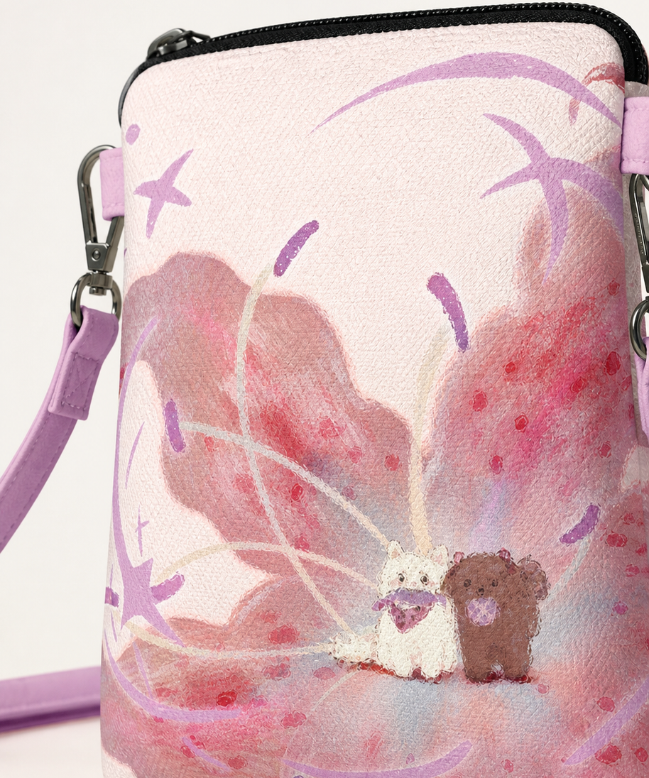 Lily Friends Canvas Phone Bag — strap detail