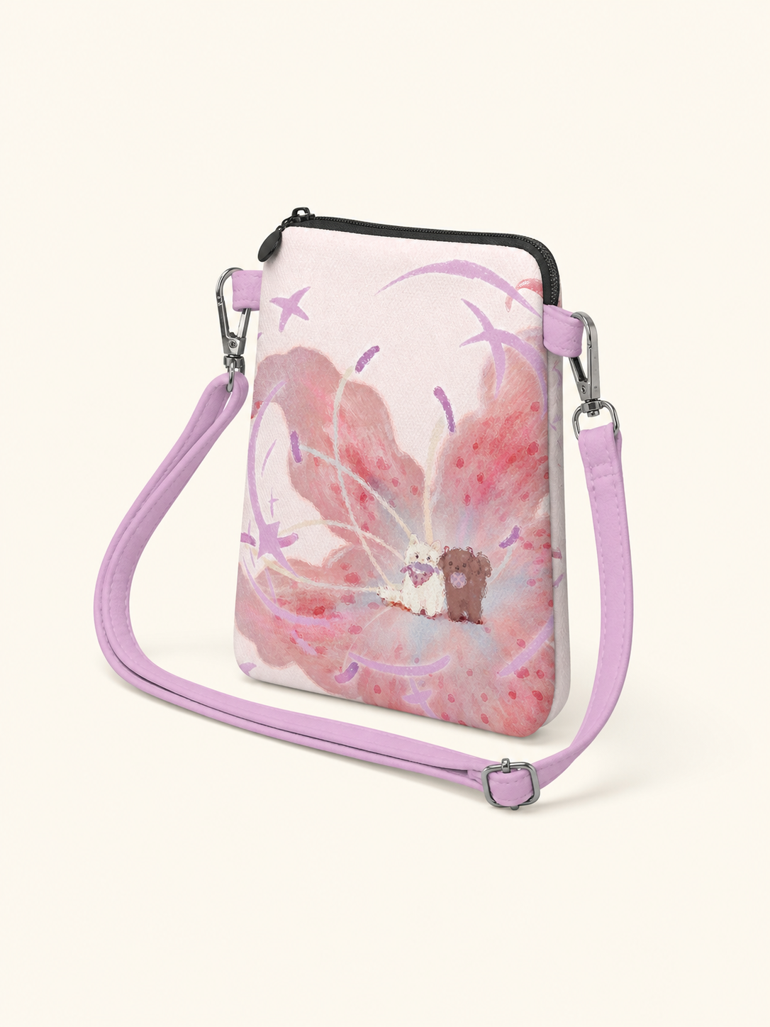Lily Friends Canvas Phone Bag — back view