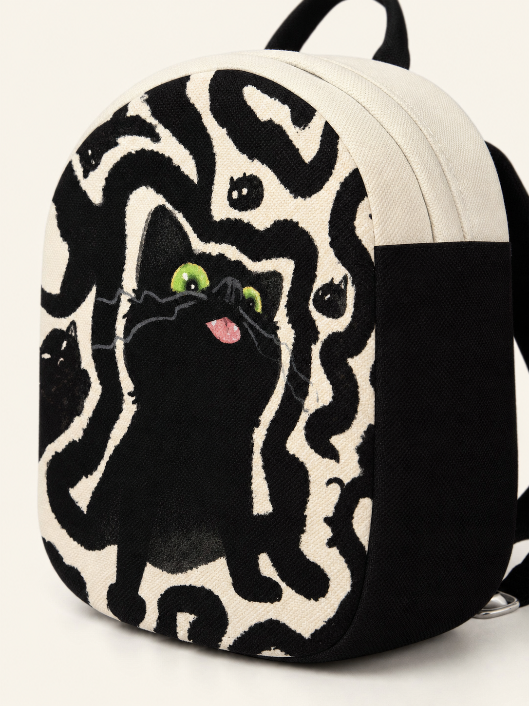 Little Black Canvas Backpack — artwork detail