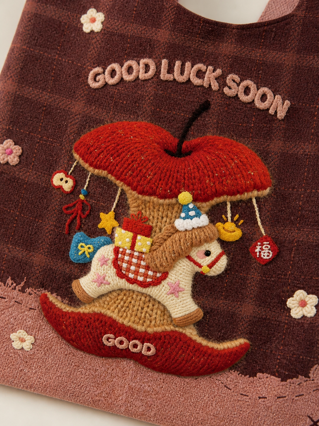Lucky Horse Canvas Shoulder Bag — artwork detail
