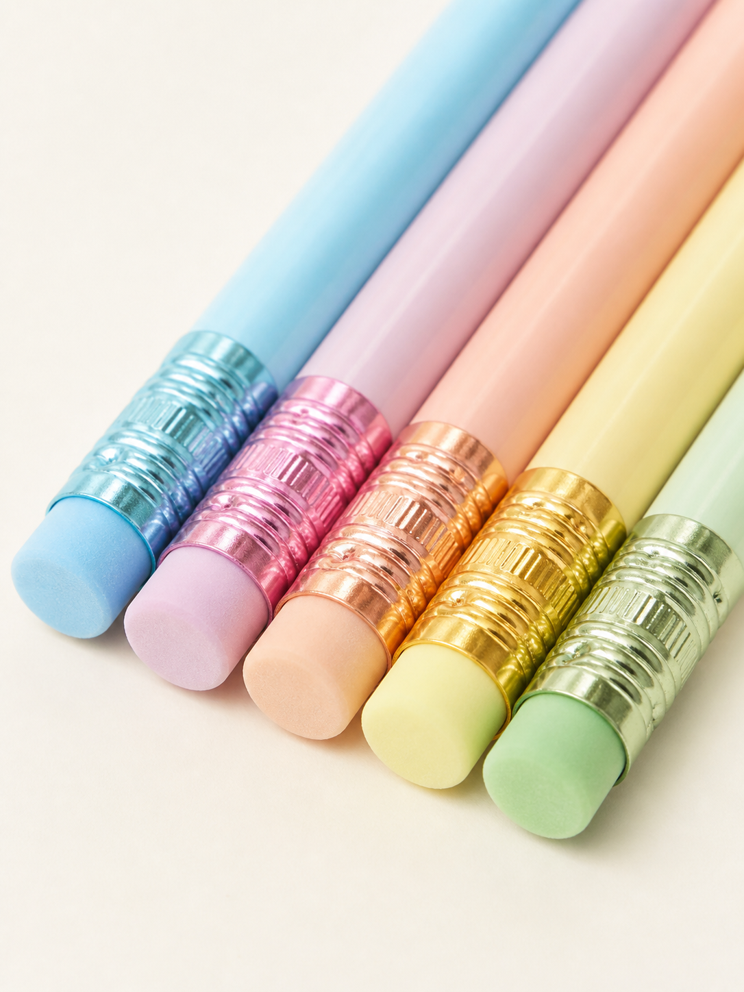 Macaron Triangular Pencils — eraser detail