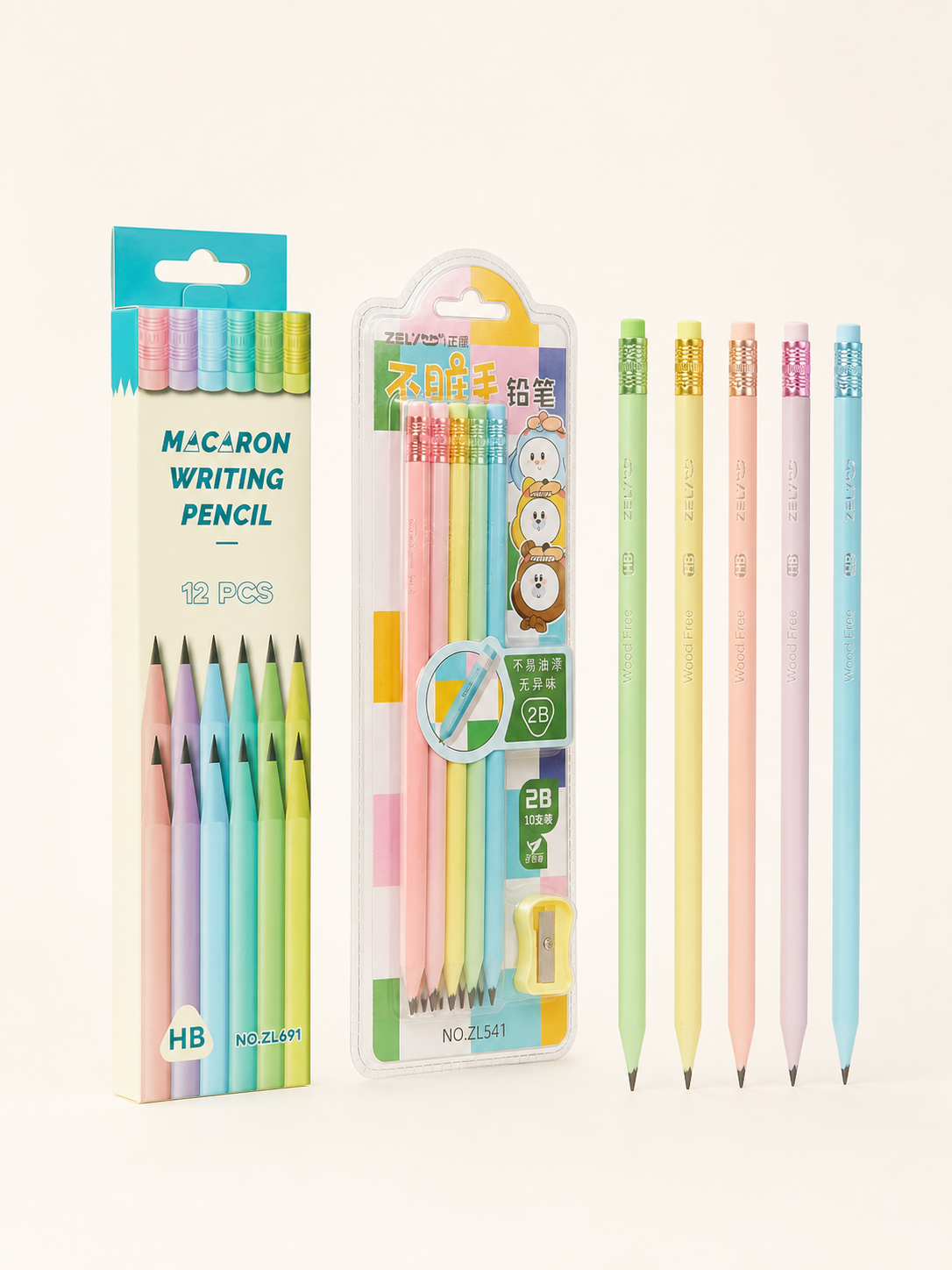 Macaron Triangular Pencils — set view