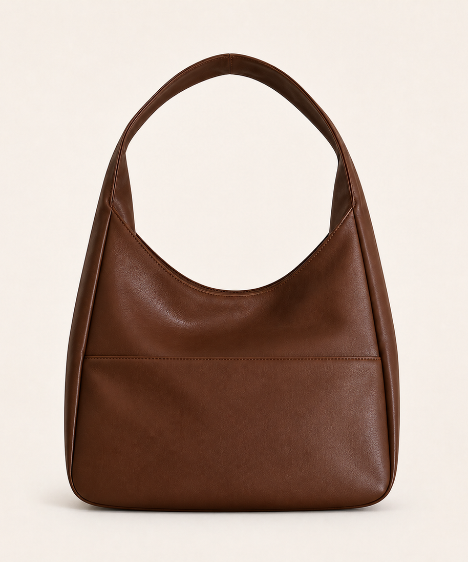 Marlow Oversized Slouchy Hobo Bag back view on warm ivory background