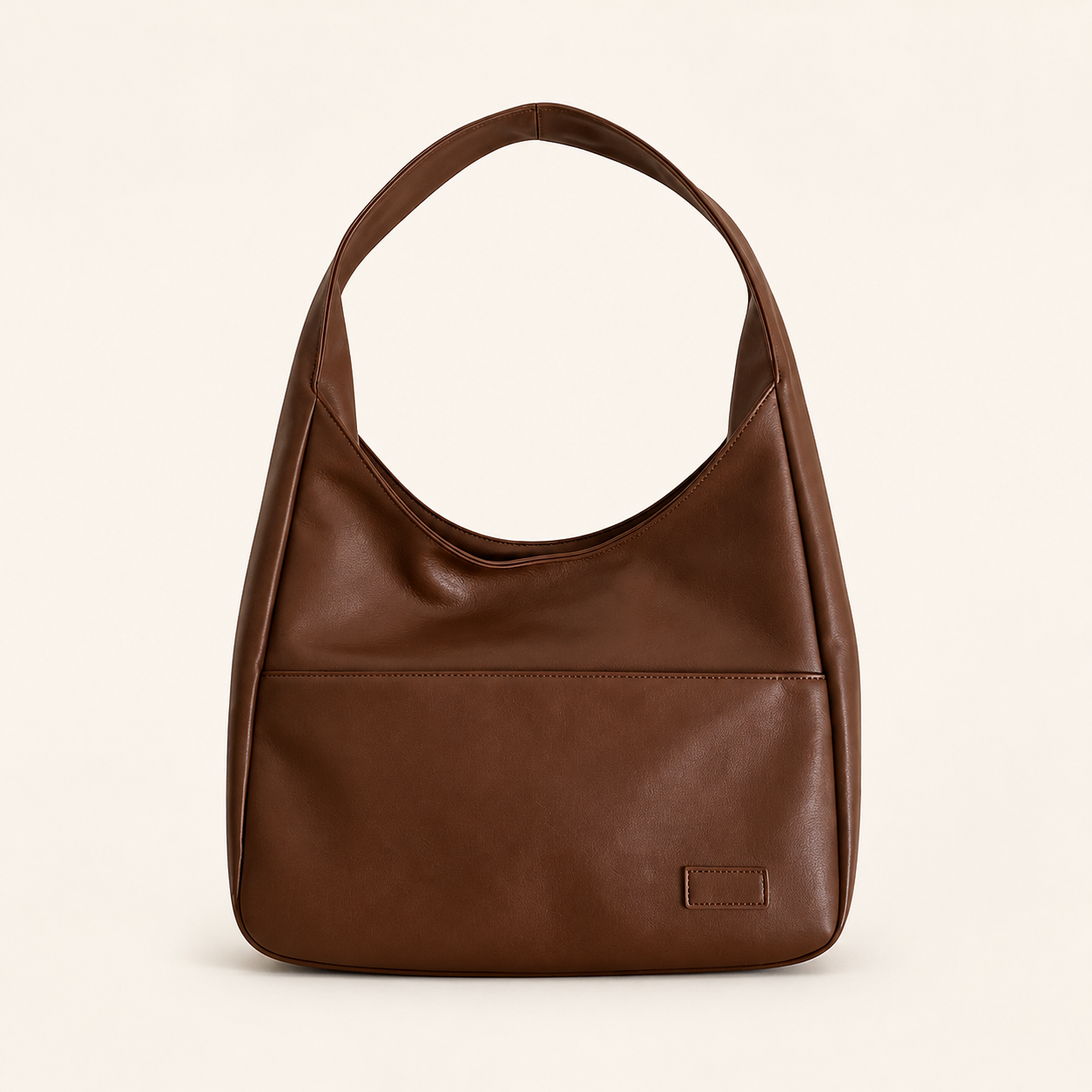 Marlow Oversized Slouchy Hobo Bag front view on warm ivory background