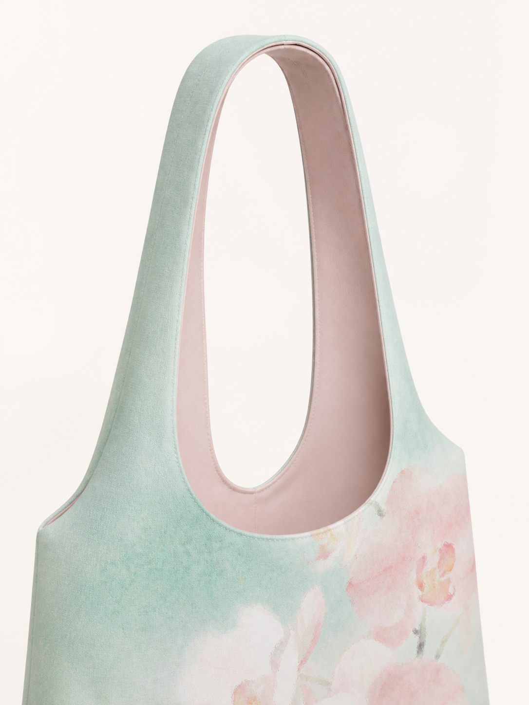 Mist Orchid Canvas Shoulder Bag — handle detail