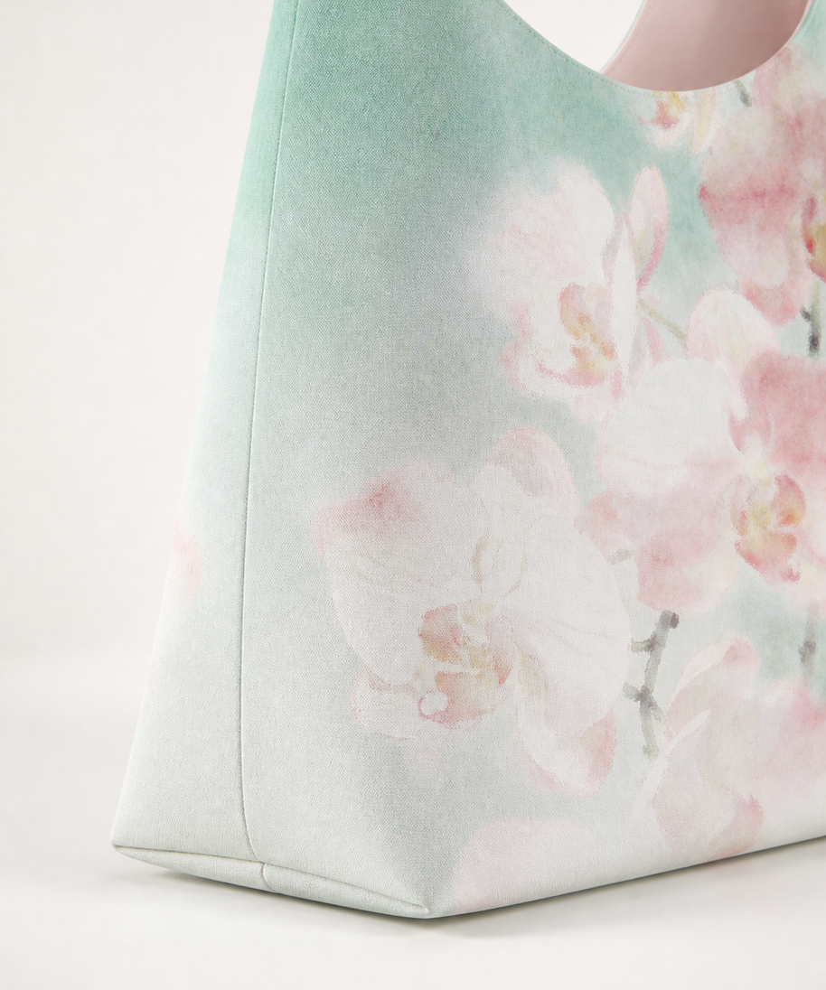 Mist Orchid Canvas Shoulder Bag — base detail
