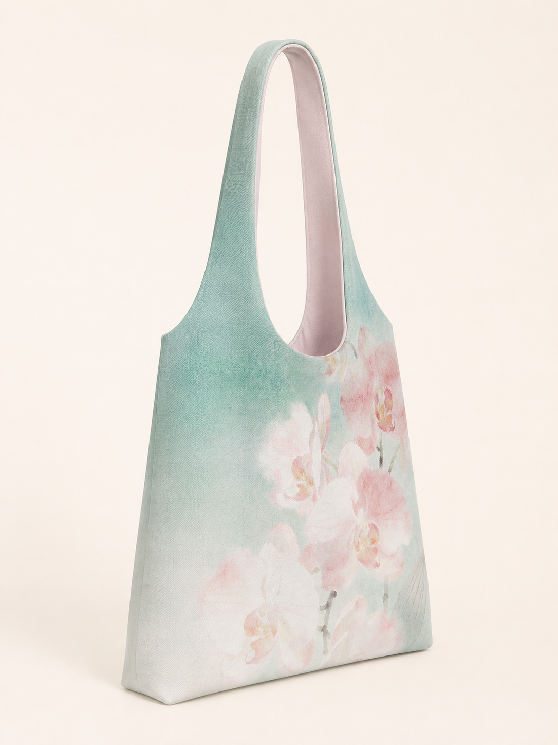 Mist Orchid Canvas Shoulder Bag — side detail
