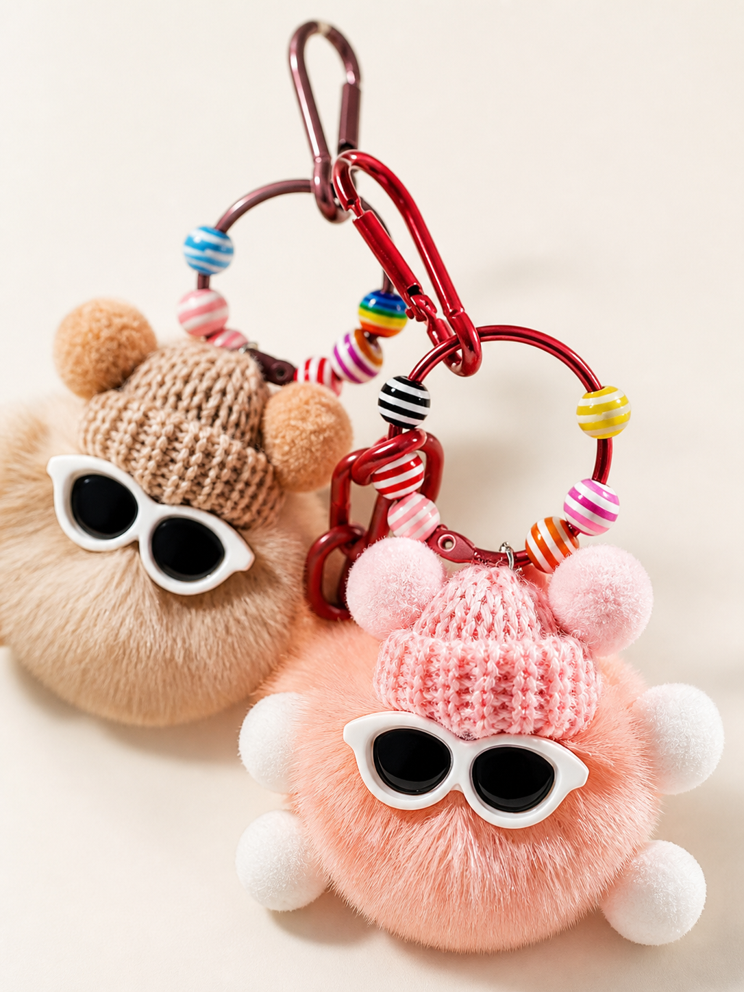 Pom-Pom Beanie Bag Charm — hardware detail