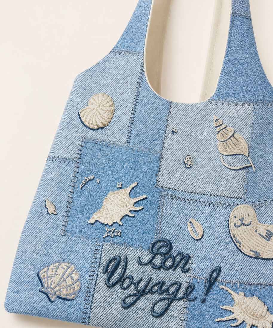 Sea Song Canvas Shoulder Bag — artwork detail