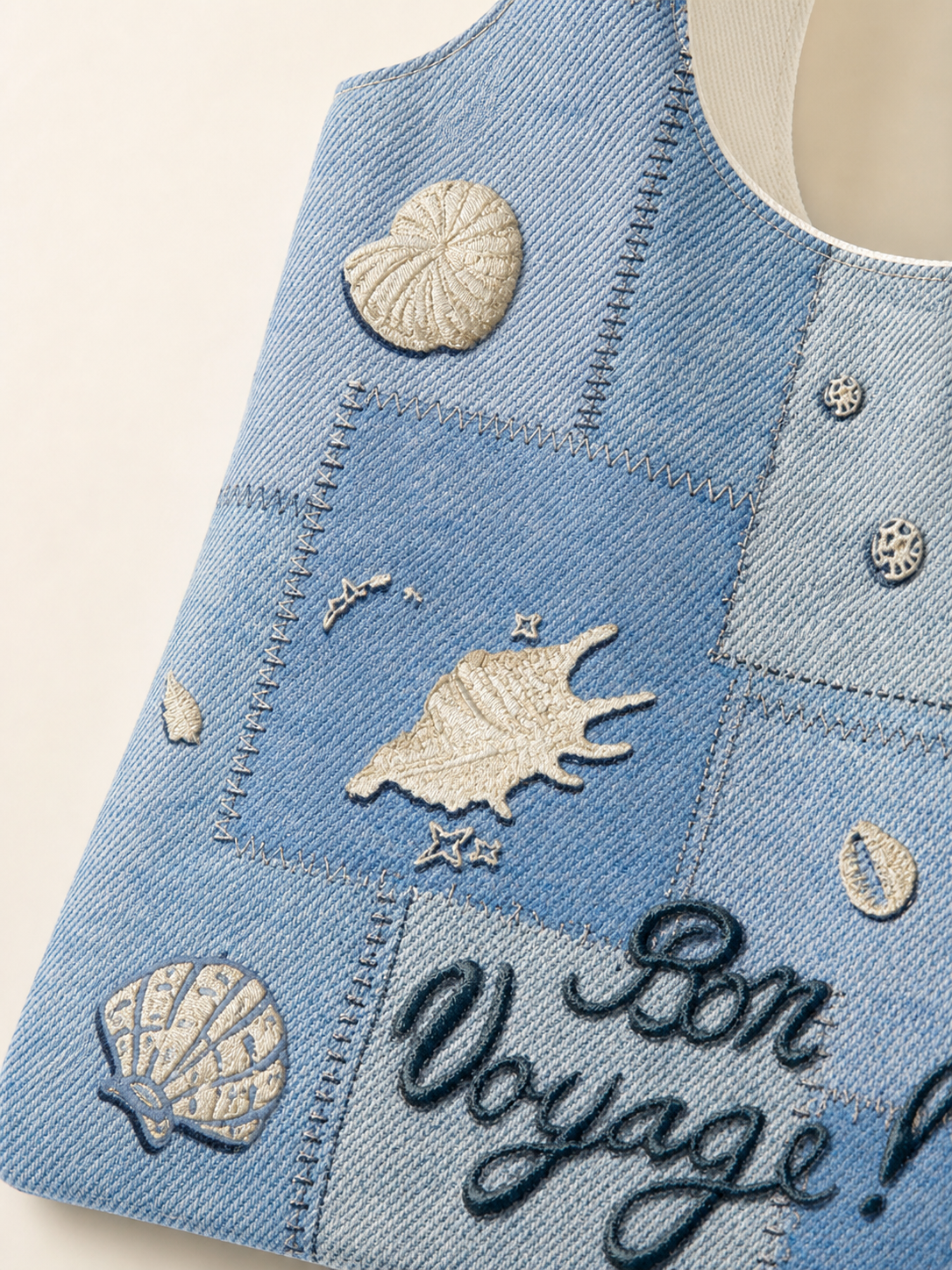 Sea Song Canvas Shoulder Bag — motif detail