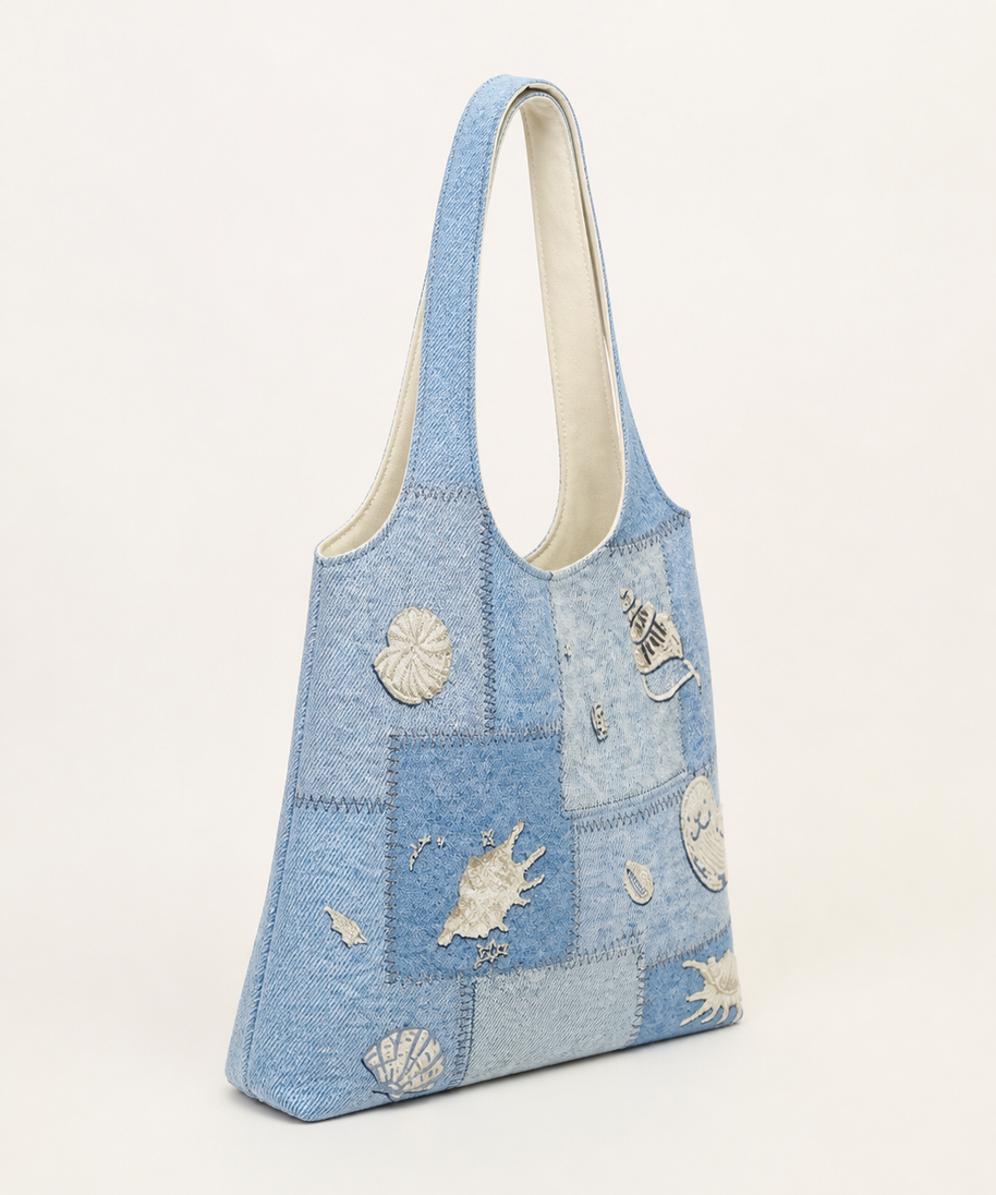 Sea Song Canvas Shoulder Bag — back view