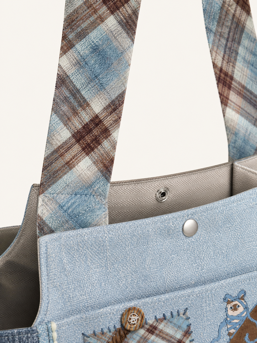 Siamese Corner Canvas Pet Carrier — strap detail