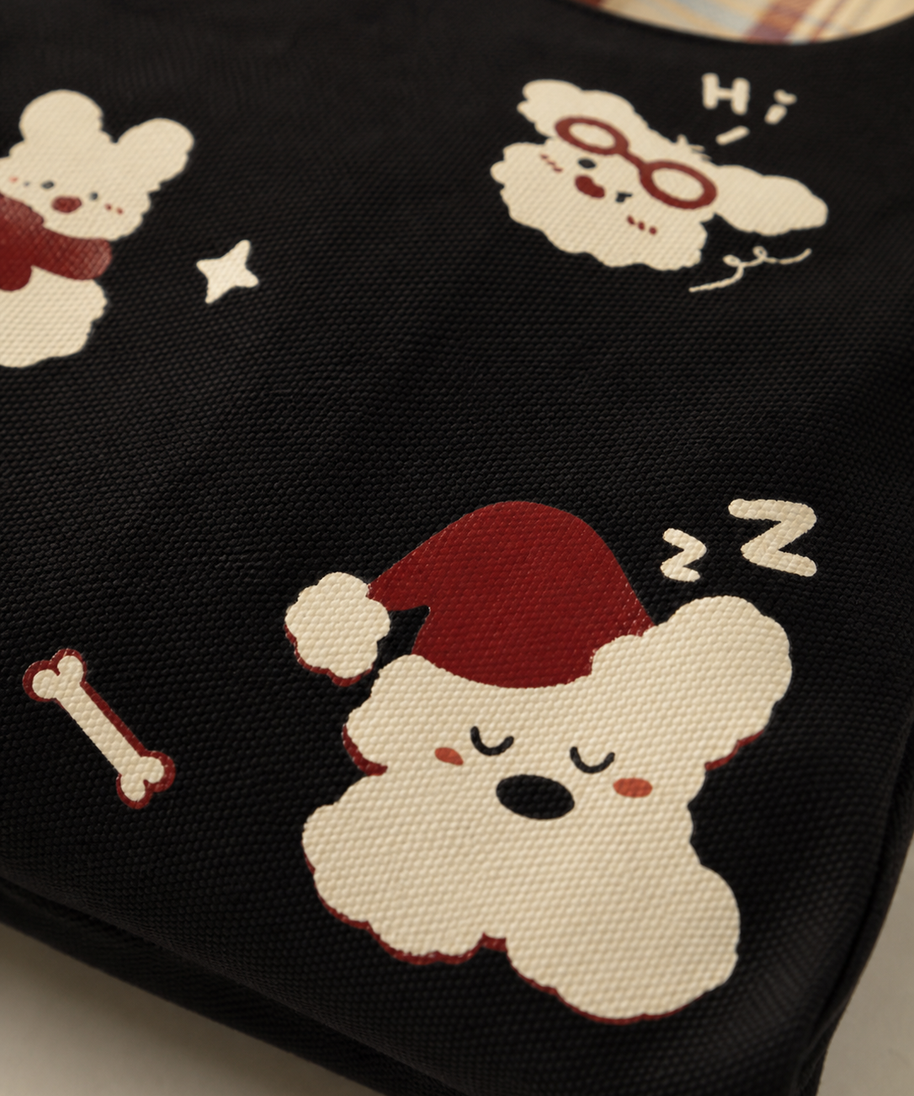 Sleepy Westie Canvas Shoulder Bag — artwork detail