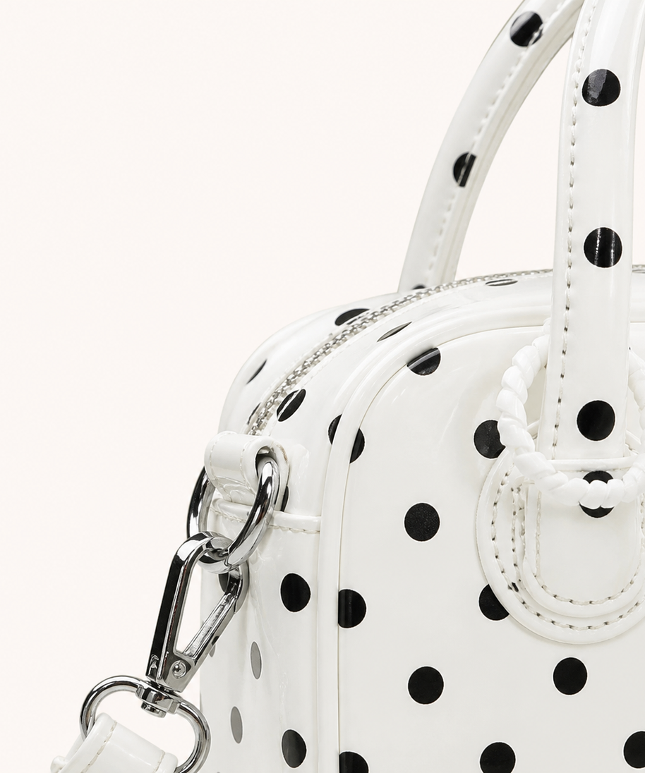 Spot Polka Dot Mini Bag — handle and hardware detail