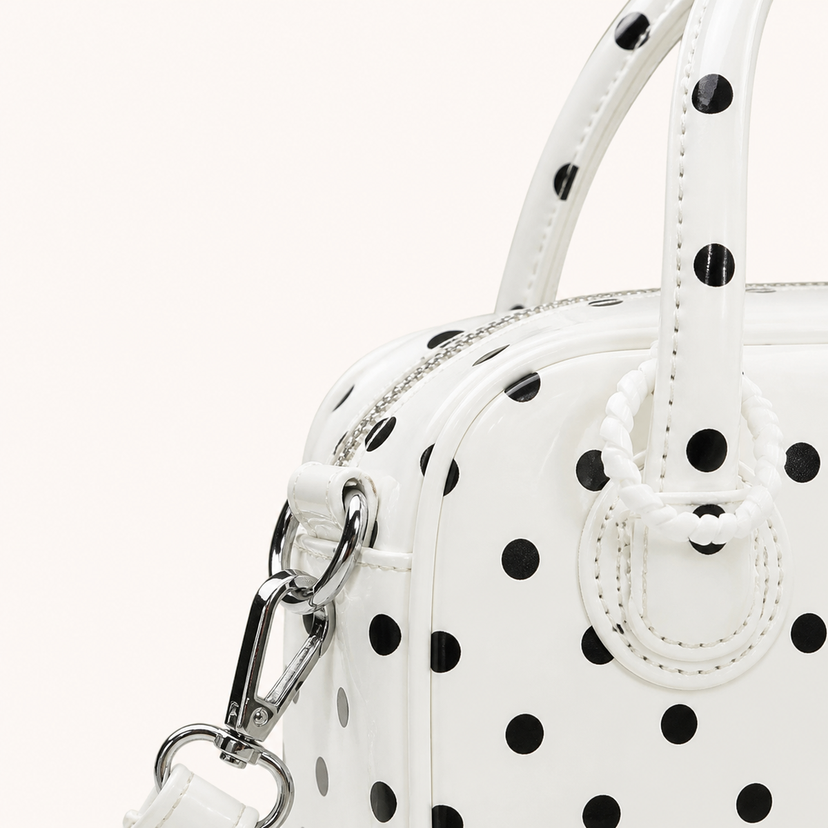 Spot Polka Dot Mini Bag — handle and hardware detail