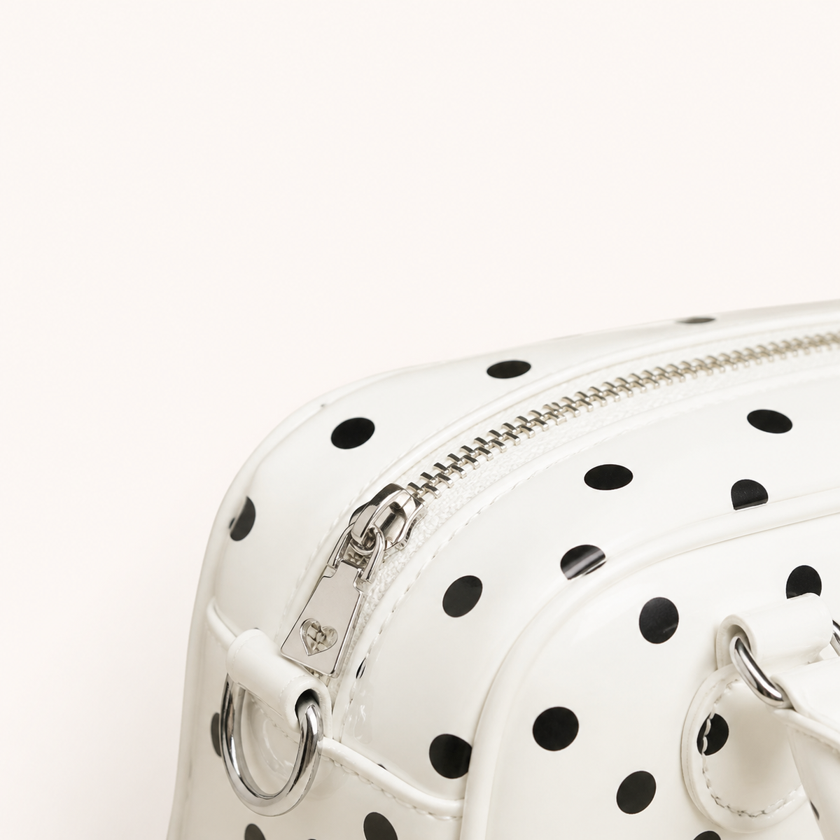 Spot Polka Dot Mini Bag — zipper detail