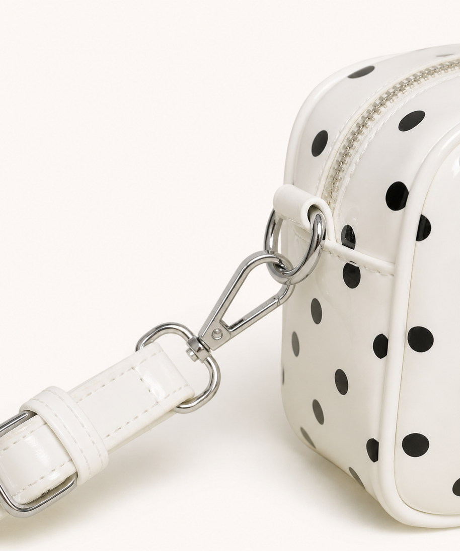 Spot Polka Dot Mini Bag — shoulder strap detail