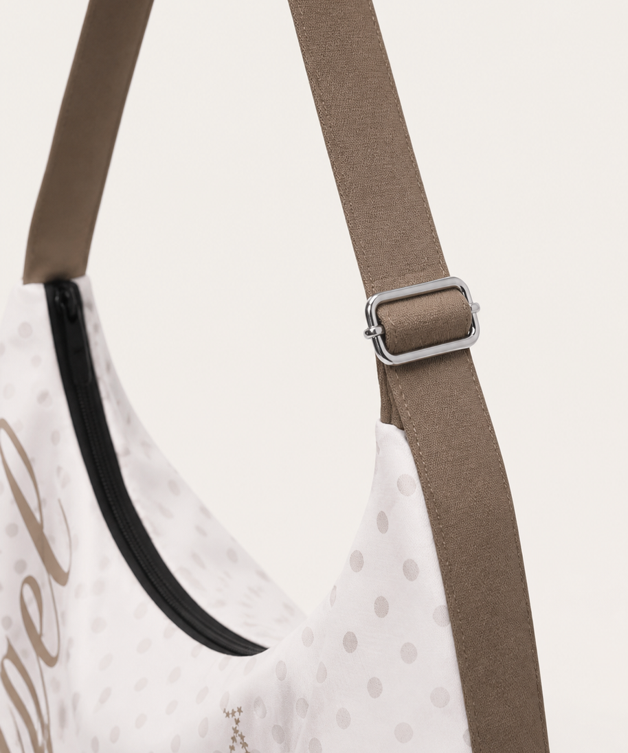 Star Dot Canvas Crossbody Bag — strap detail