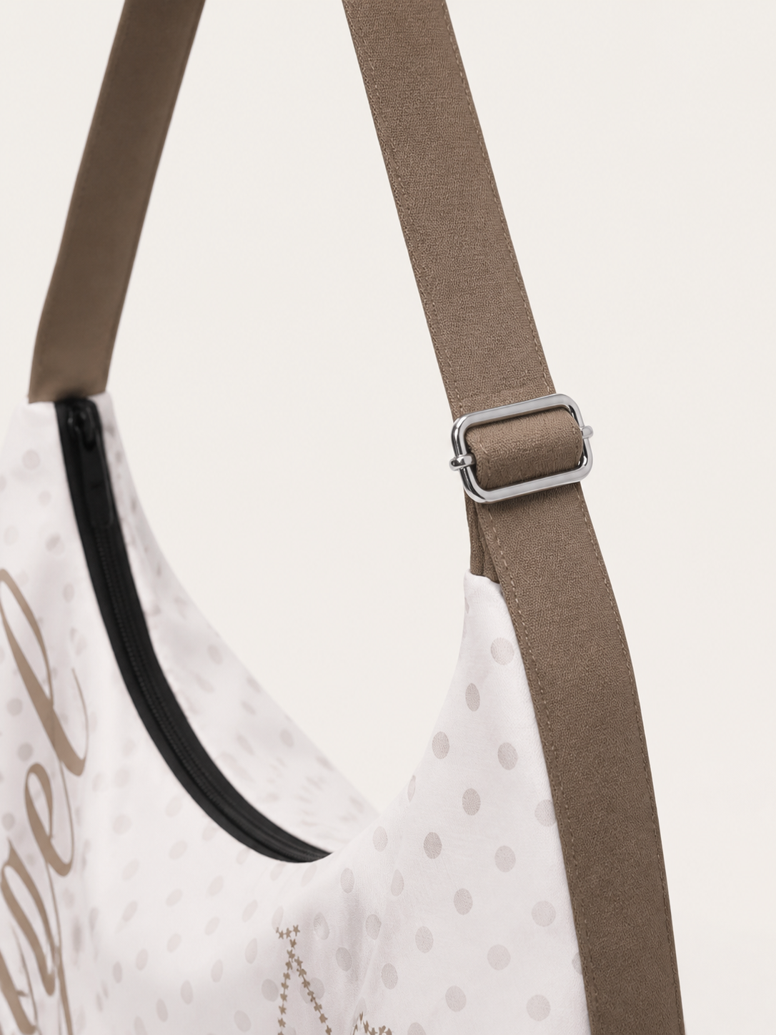 Star Dot Canvas Crossbody Bag — strap detail