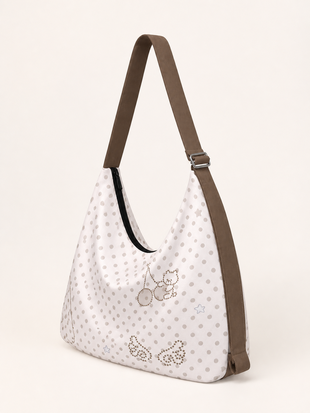Star Dot Canvas Crossbody Bag — back detail