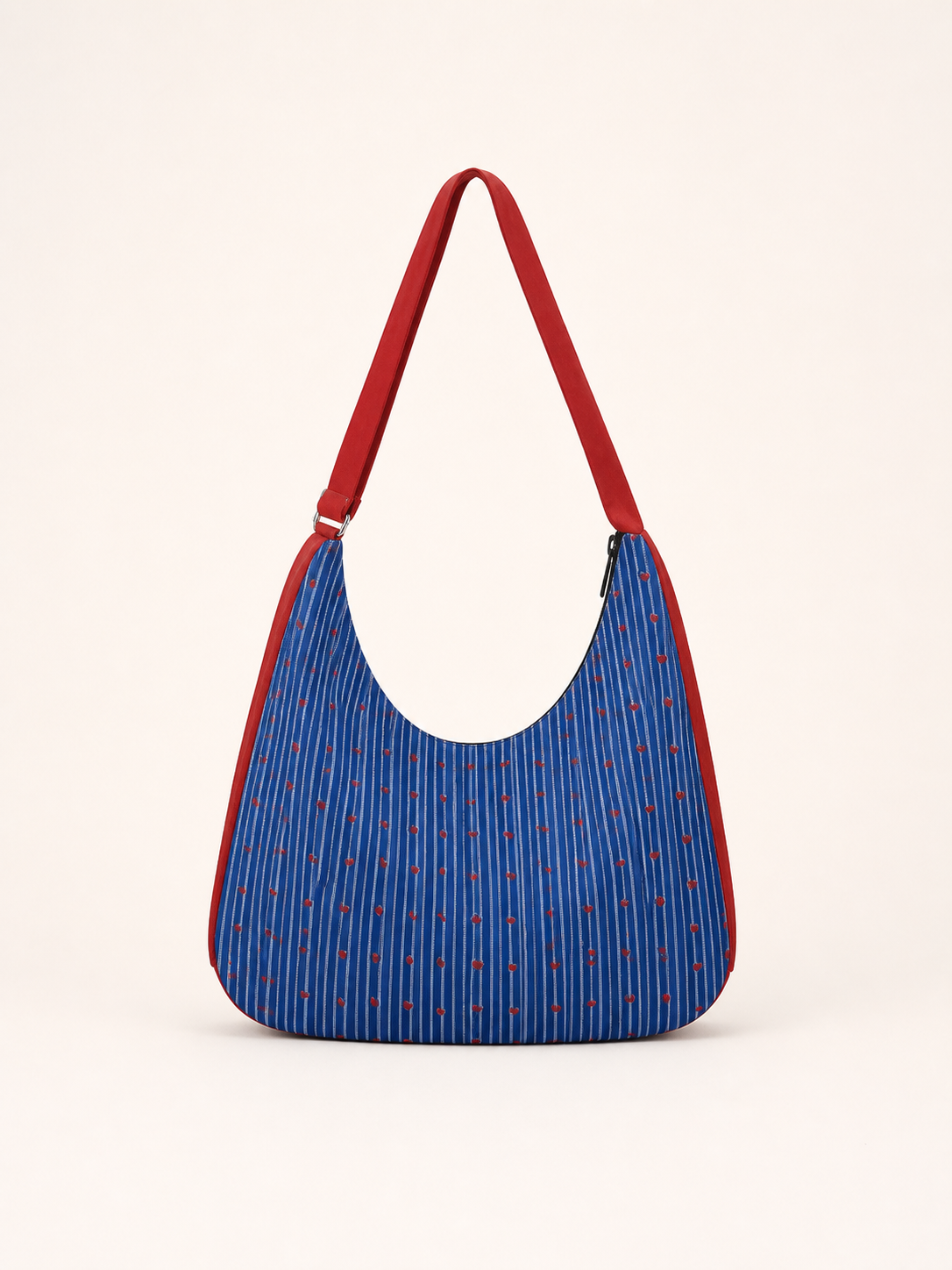 Strawberry Dot Canvas Crossbody Bag — back view