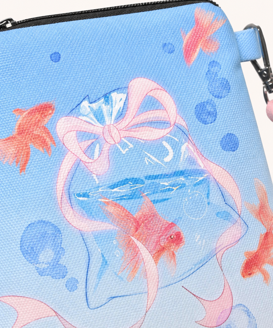 Summer Fish Canvas Phone Bag — artwork detail