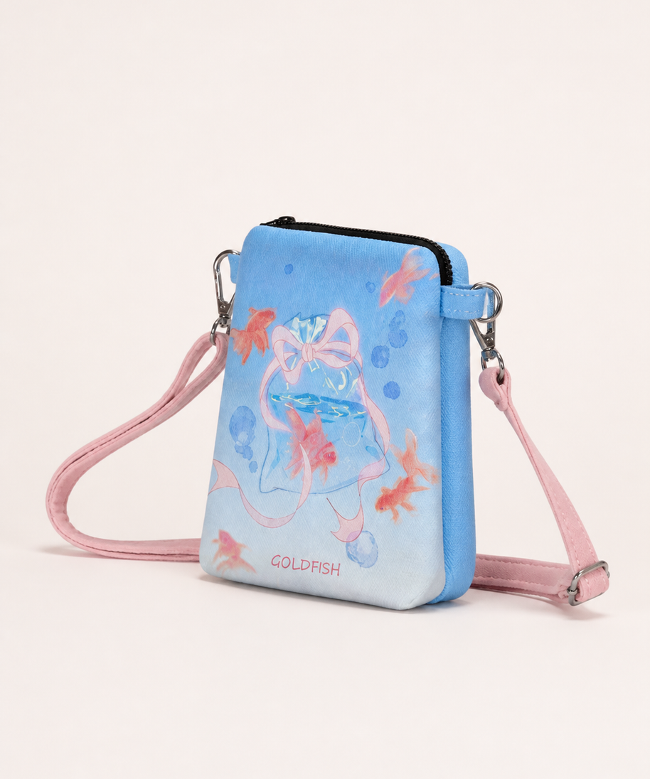 Summer Fish Canvas Phone Bag — back view
