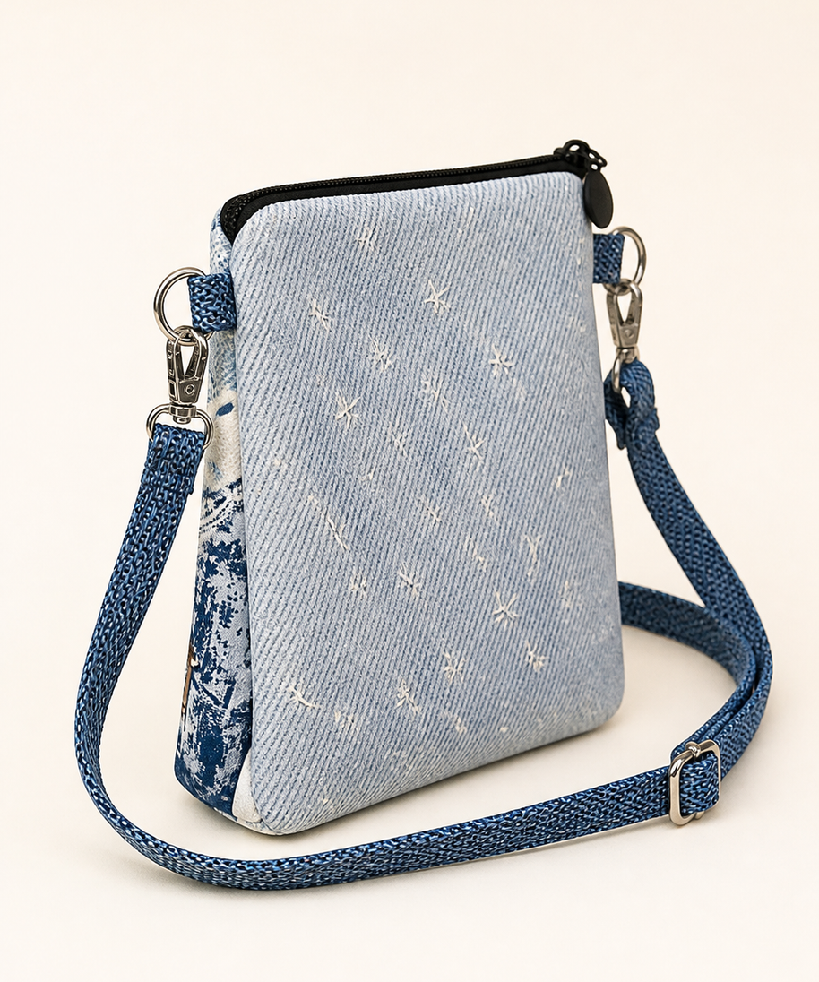 Tie-Dye Puppy Canvas Phone Bag — back detail