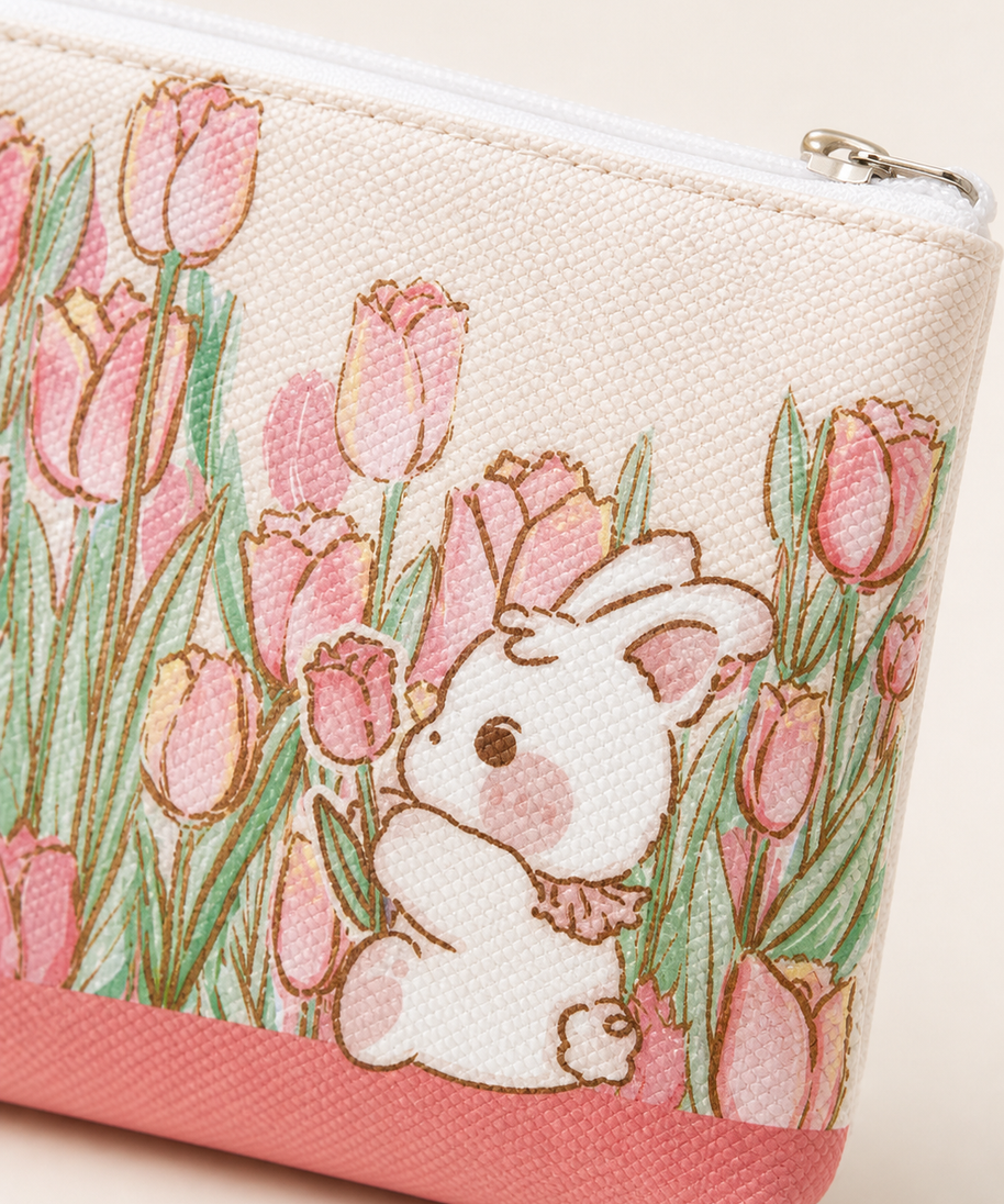 Tulip Field Canvas Coin Purse — artwork detail