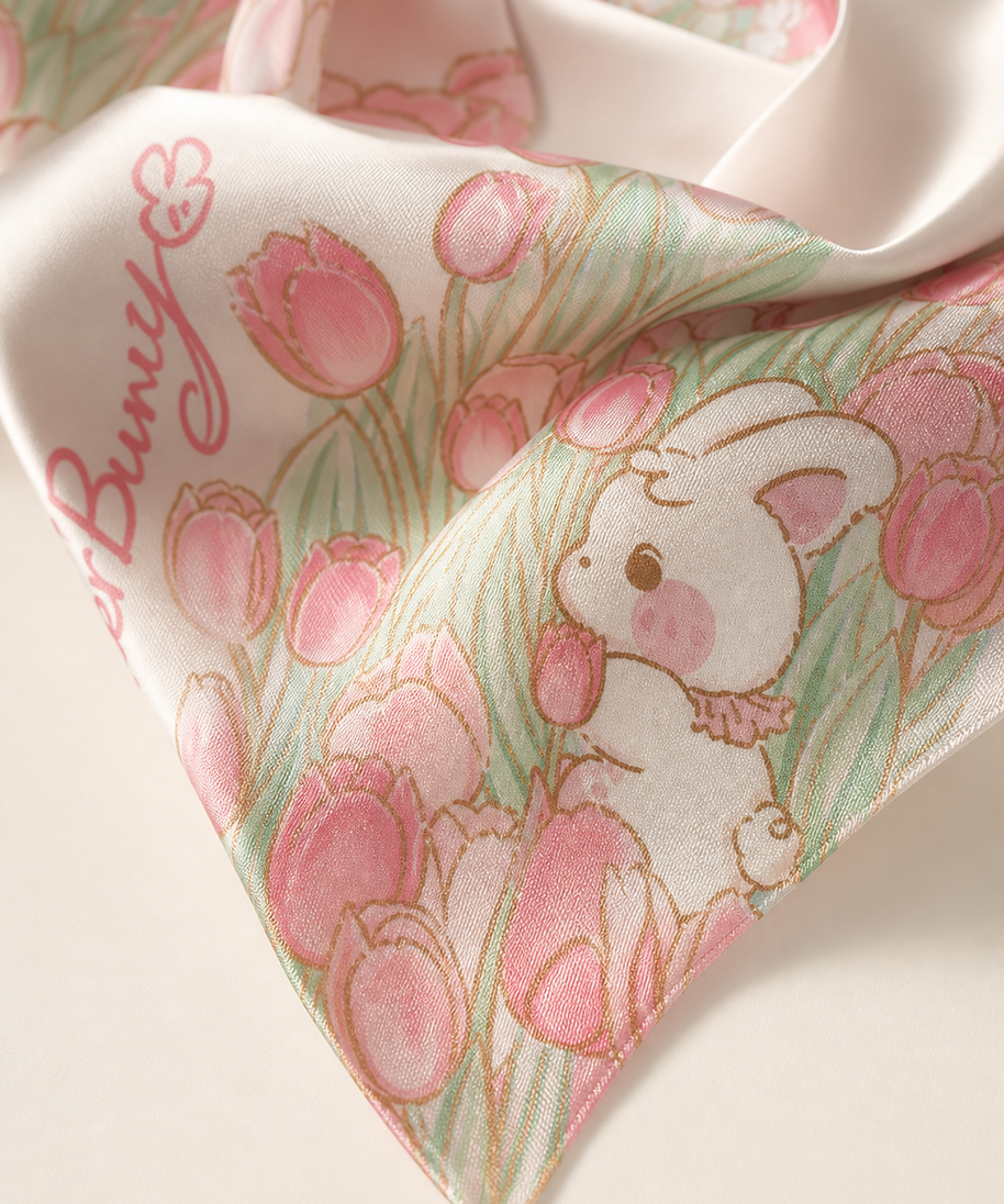 Tulip Field Silk Scarf — artwork detail