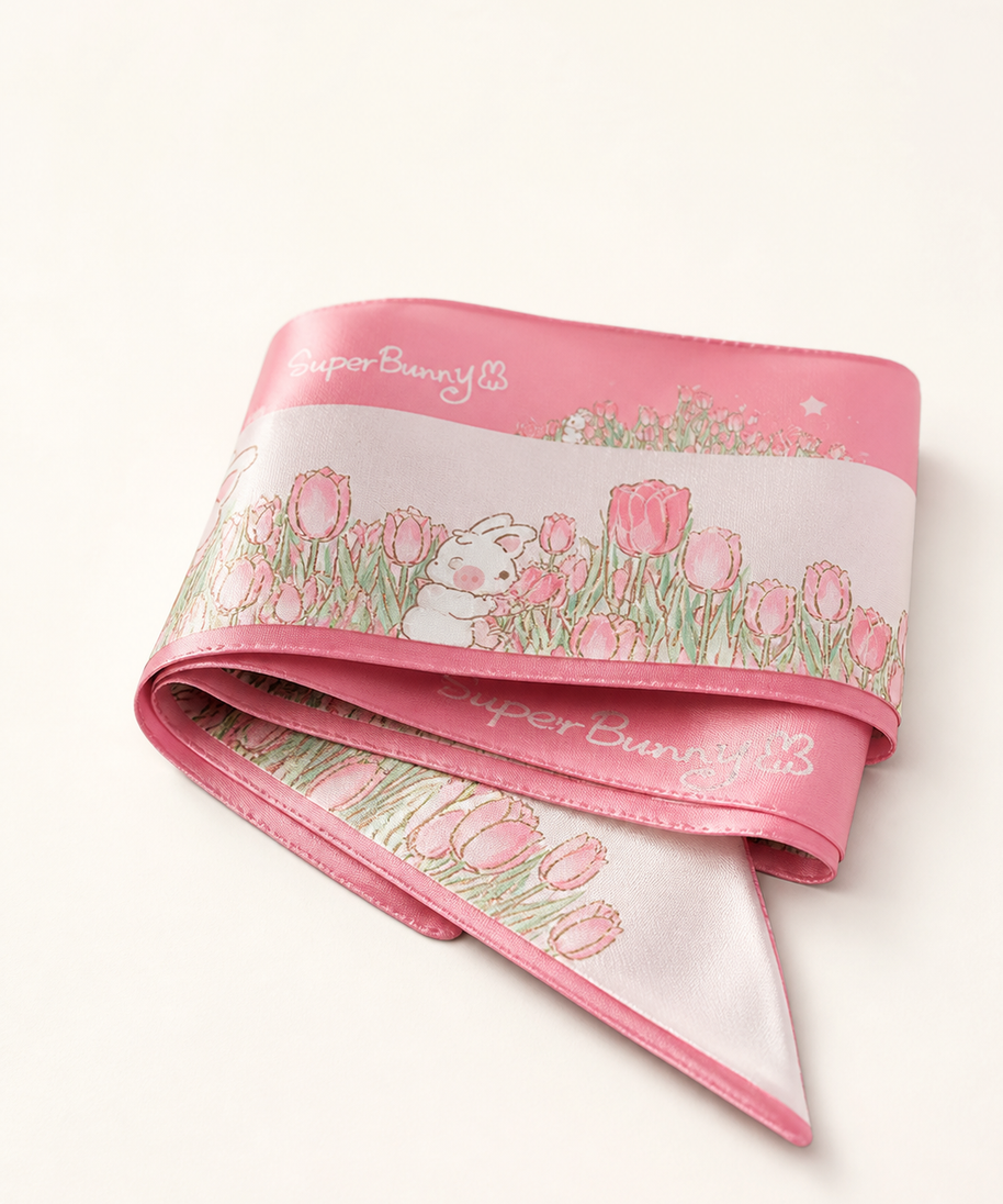 Tulip Field Silk Scarf — silk texture detail