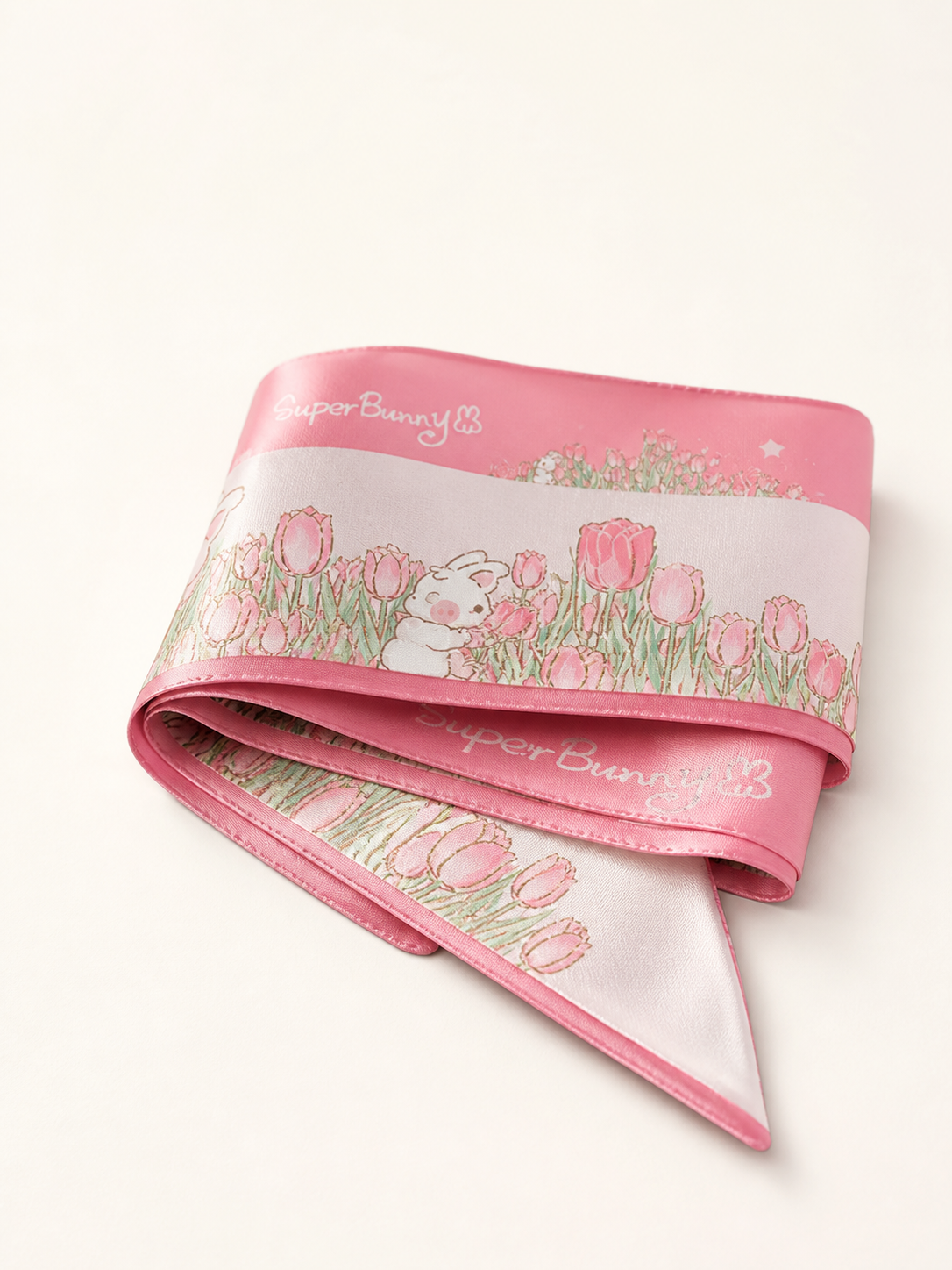 Tulip Field Silk Scarf — silk texture detail