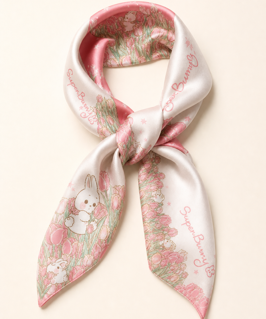 Tulip Field Silk Scarf — alternate view