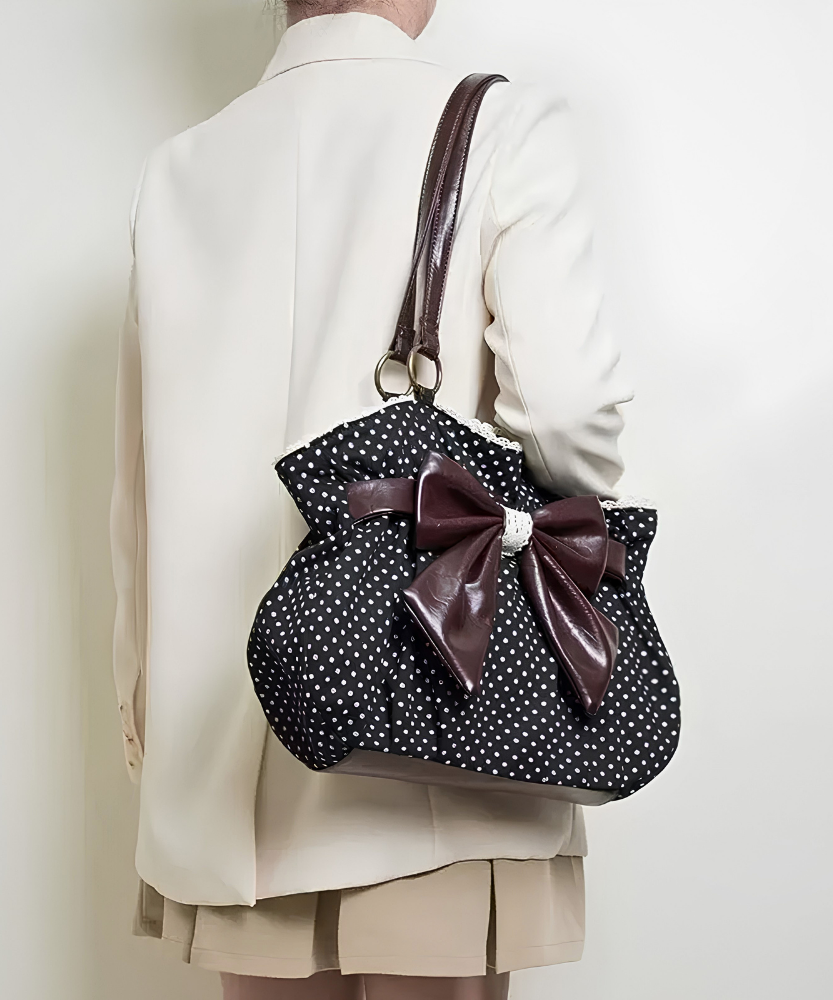 Kaly Ruched Bow Shoulder Bag