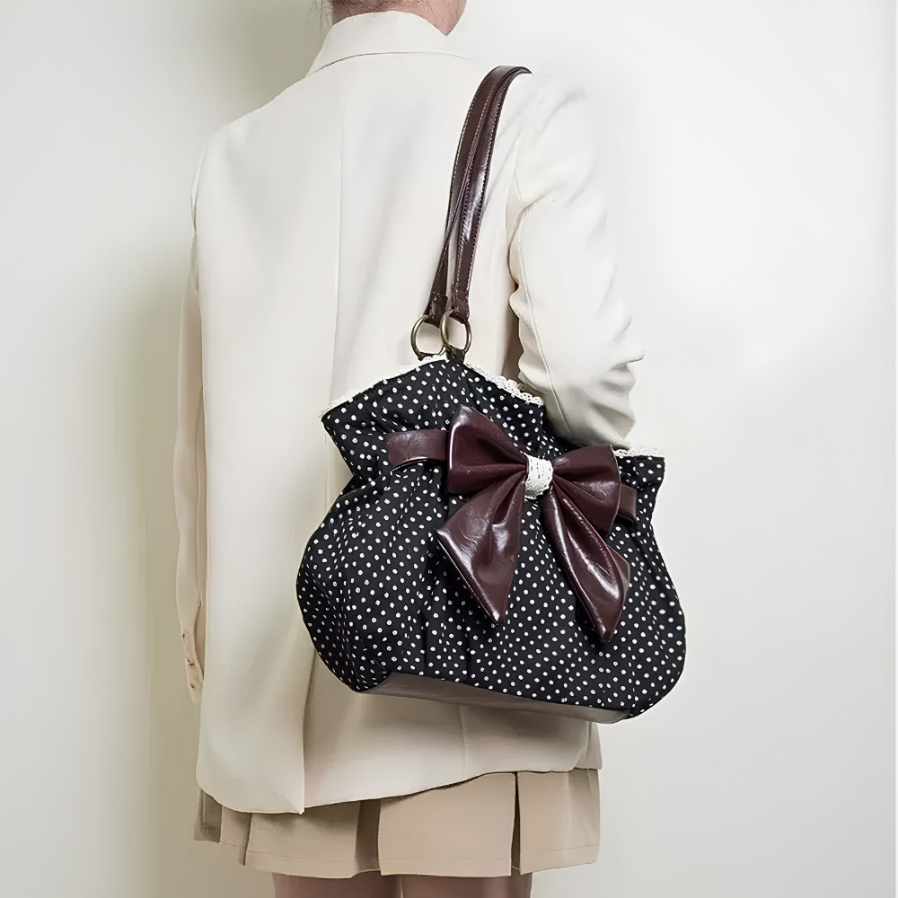 Kaly Ruched Bow Shoulder Bag
